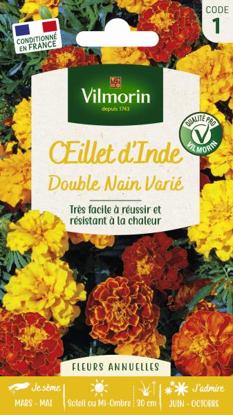 Fleurs - Oeillet d'inde double nain mix - PACKAGING_RECTO